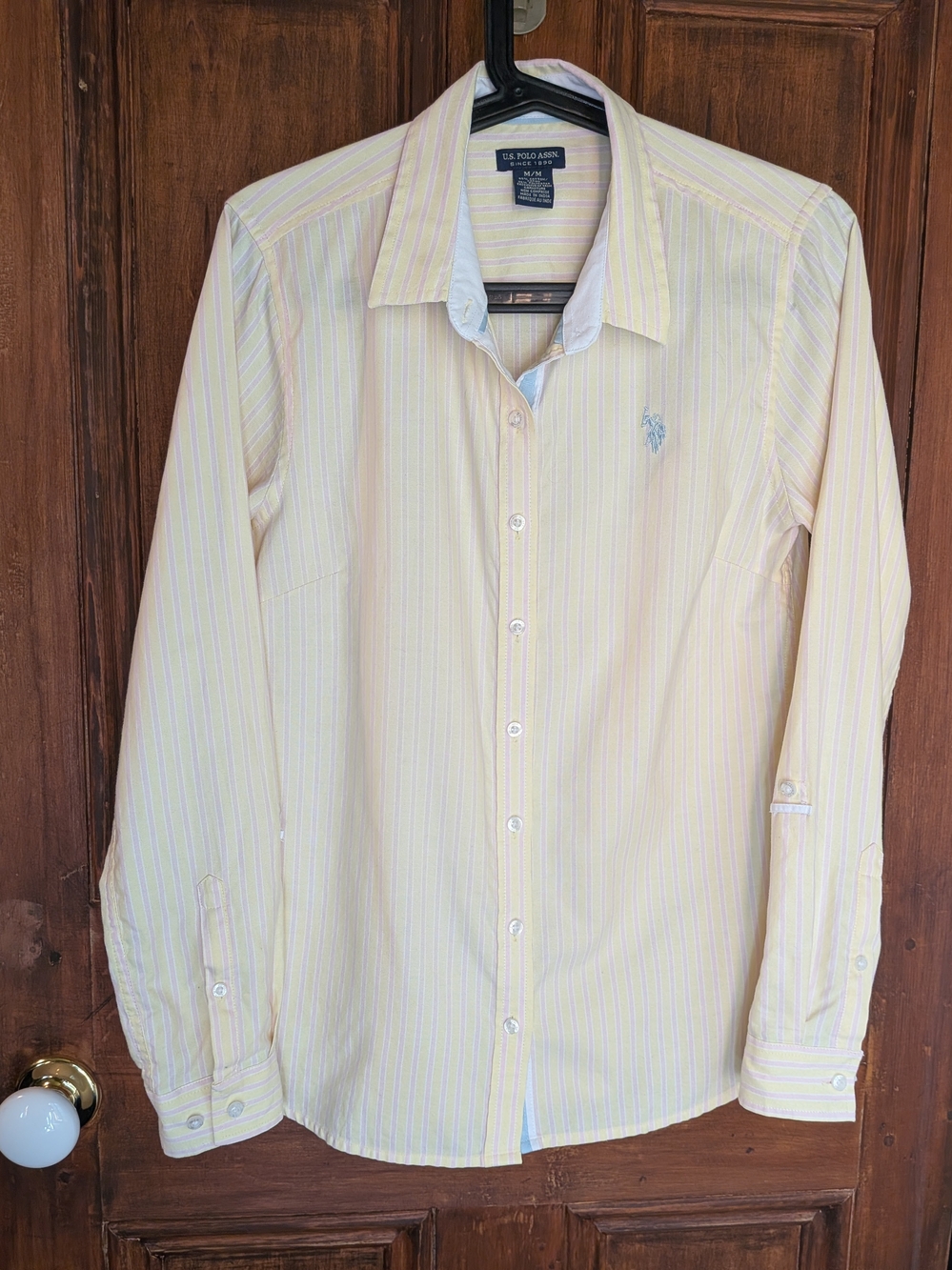 U.S. Polo Assn. Y2K Butter Yellow Striped Shirt
